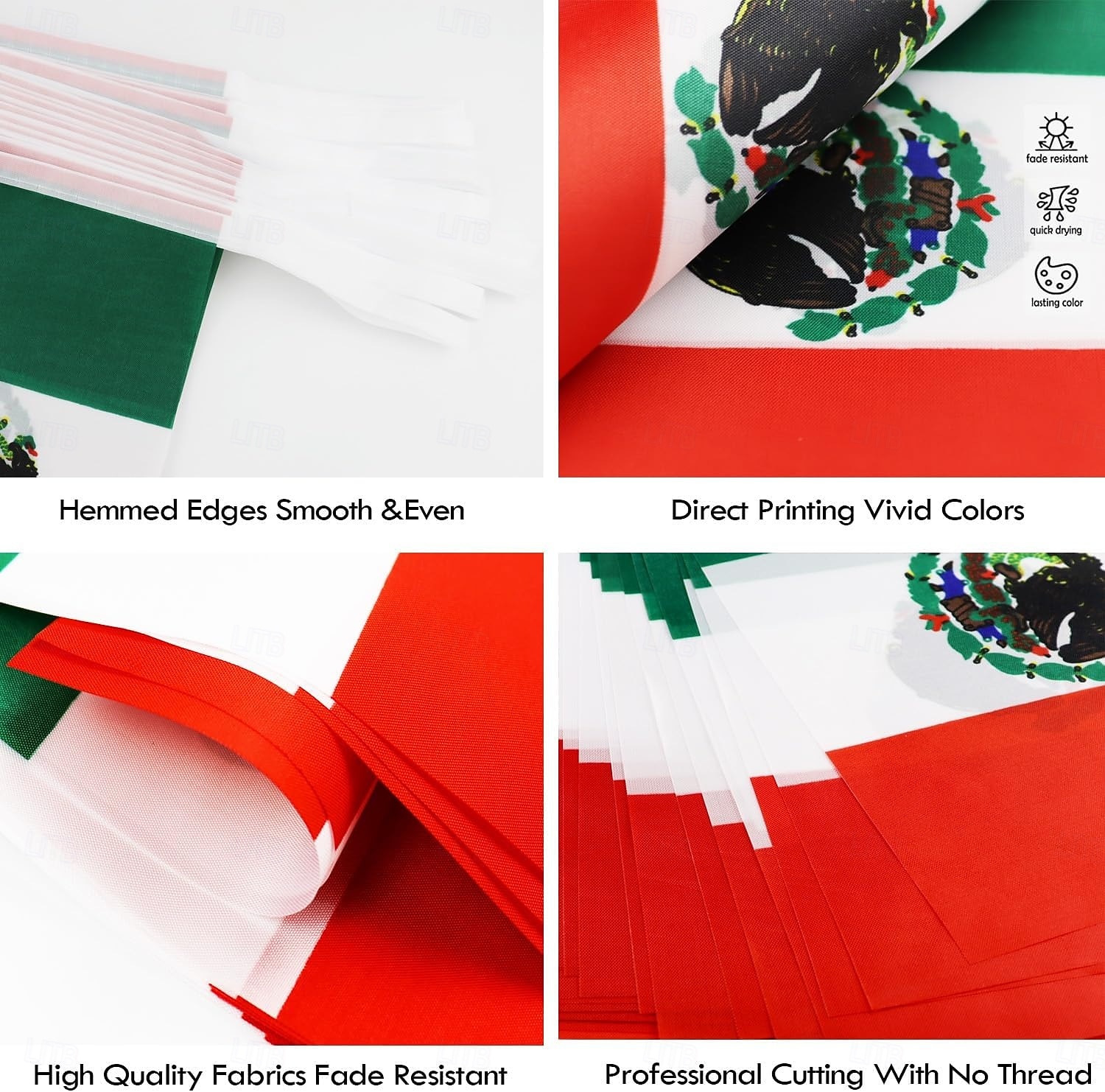Banderín de bandera mexicana para el Mundial de Fútbol de Verano (50 banderas, 14 metros) para decoración de país, escuela, fiesta y eventos deportivos. 2026 - $16.99 –P4