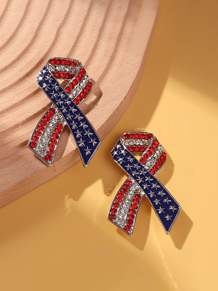 Женская брошь-булавка из сплава с изображением флага США, представленная в нескольких вариантах, идеально подходит для празднования 250-летия США, Дня независимости, вечерних мероприятий и торжественных случаев. 2026 - $11.99 –P6