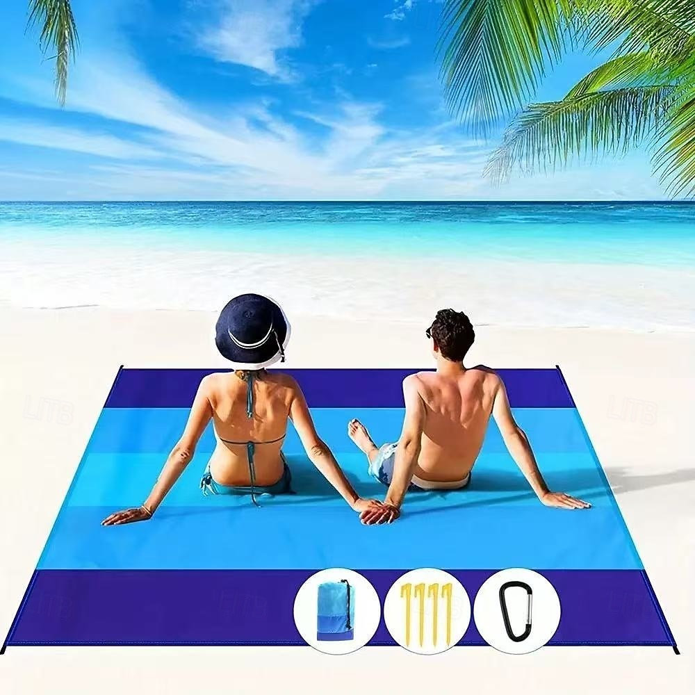 utendørs strandteppe for 4-7 personer, ekstra stort, lett, sandbestandig strandteppe, stor piknikmatte egnet for strandturer, camping og fotturer 2026 - $23.99 –P10