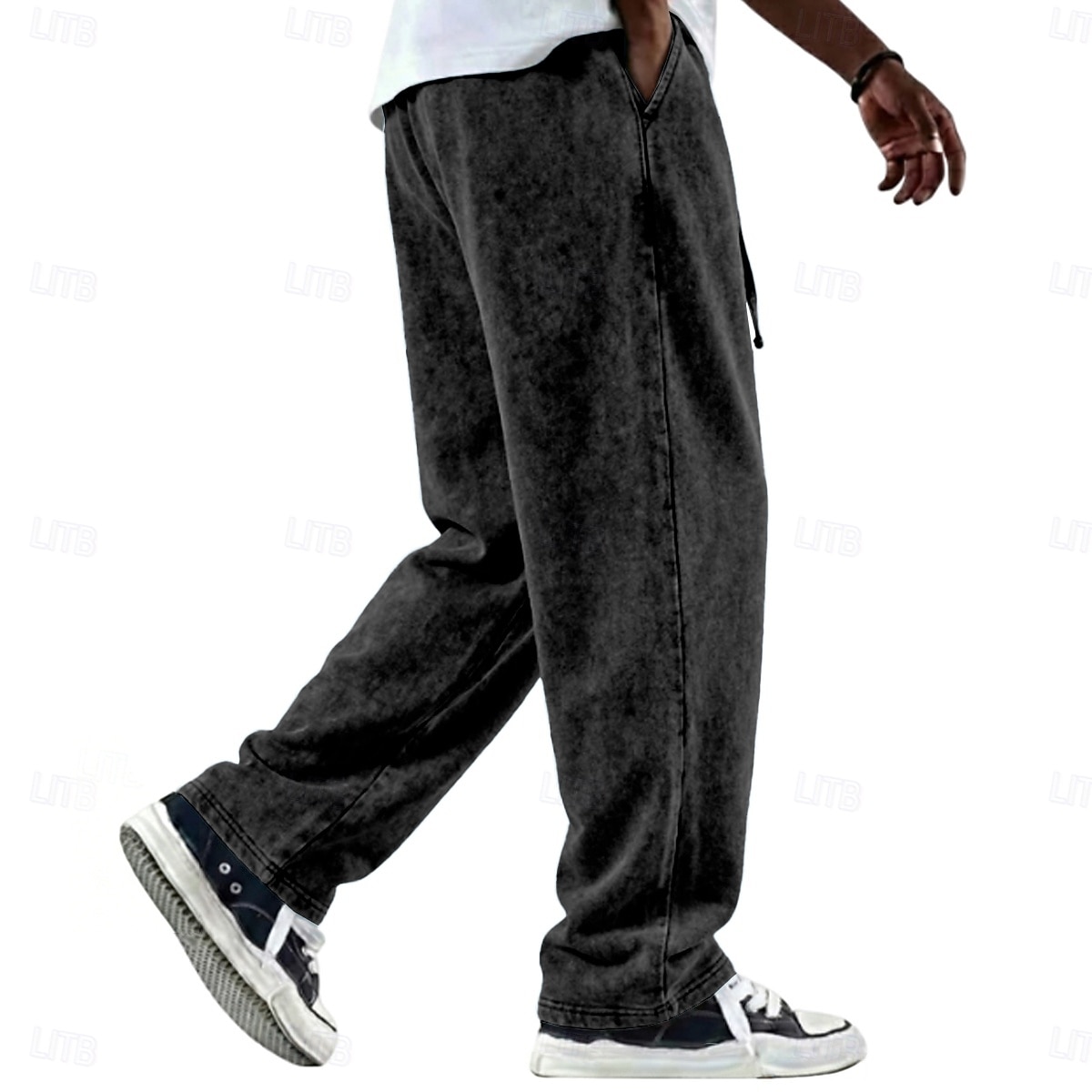 Per uomo Pantaloni Pantaloni casual 100% cotone Pantaloni Larghi Pantaloni lavati con acido Coulisse Elastico in vita Gamba Dritta Semplice Morbido Confortevole Lunghezza intera Casuale Quotidiano del 2026 a $29.99 –P5