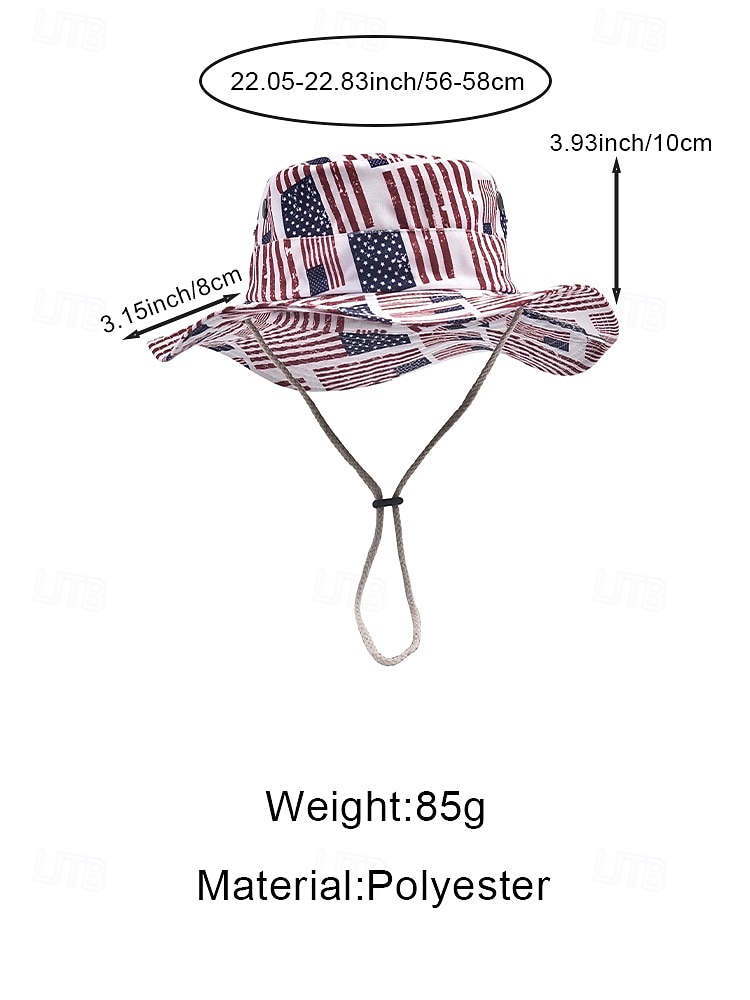 Женская ковбойская шляпа-панама из полиэстера с принтом, 2 в 1, многофункциональная, с патриотическим дизайном в виде флага США, идеально подходит для празднования 250-летия США, Дня независимости и повседневной носки. 2026 - $14.99 –P12