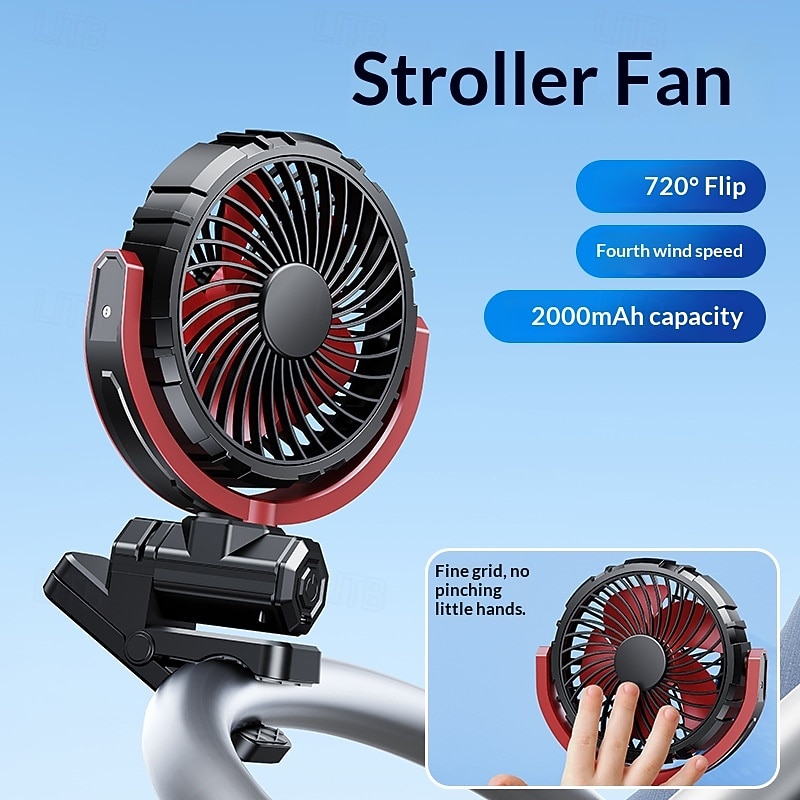 Car Fan 5V USB Small Clip on Sun Visor Fan for Front/Rear Seat, 2000mAh Rechargeable Battery Powered Quiet Personal Cooling Fans That Blow Cold Air, for Vehicle, Van, Suv, Rv, Truck, Camping 2026 - $29.99 –P1