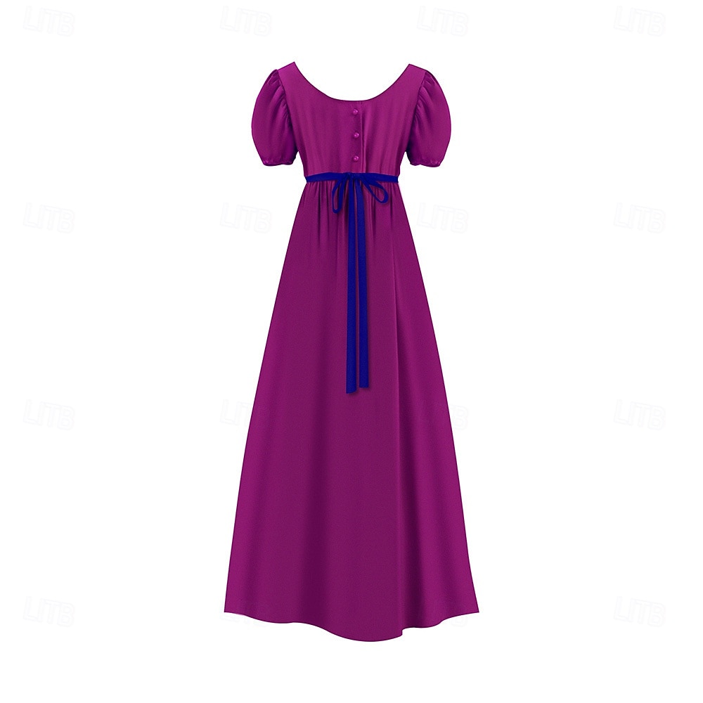 Retro Vintage Mittelalterlich Renaissance Knöchellänge Kleid Ballkleid Kleid im Regency-Stil Kurze Ärmel Prinzessin Dame Einfarbig Quadrathals Kostüm Damen königlich Halloween Karneval Leistung 2026 - $40.99 –P8