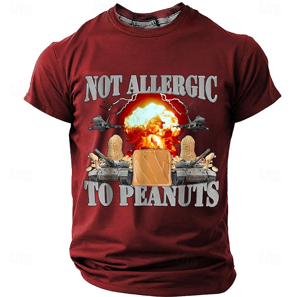 Camiseta divertida y divertida de estilo urbano con diseño de tanque explosivo no alérgico al maní para hombre, de corte regular, para uso diario, tallas S, M, L, XL, XXL y XXXL. 2026 - $21.99 –P2