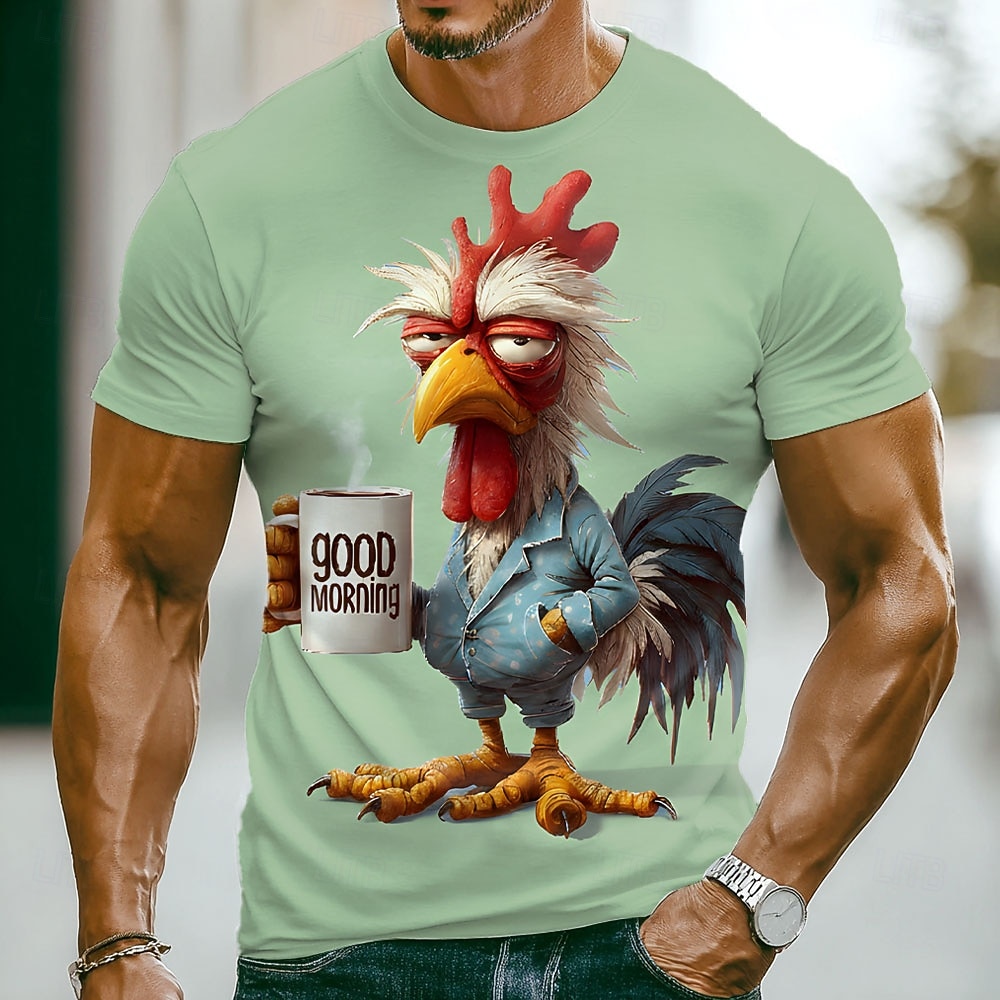 Homens Animal Galo Engraçado Mal-humorado Camiseta Manga Curta Camiseta Impressão 3D Gola Redonda Camisa Exagerado Designer Festa Feriado Azul Azul Lago Verde Verão Primavera Roupa S M L XL XXL XXXL de 2026 por $21.99 –P2