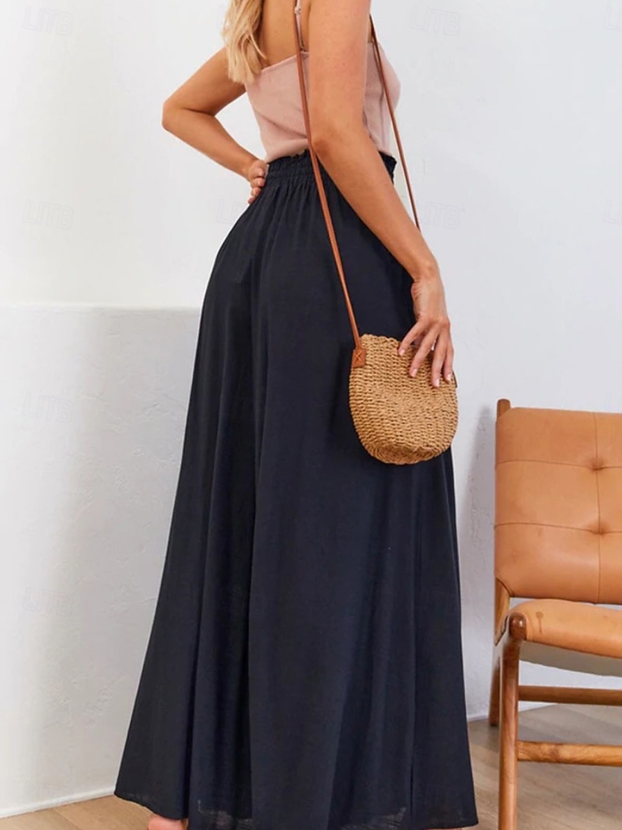 Dam Trosor Kinesiska Aktiv Streetwear Ledigt Fullängd Medium Midja Slät Snörning Bekväm Oelastisk Dagligen Utomhus Gata Aprikos Svart Mörk marin Kaki Sommar Vår Lös passning 2026 - $22.99 –P10