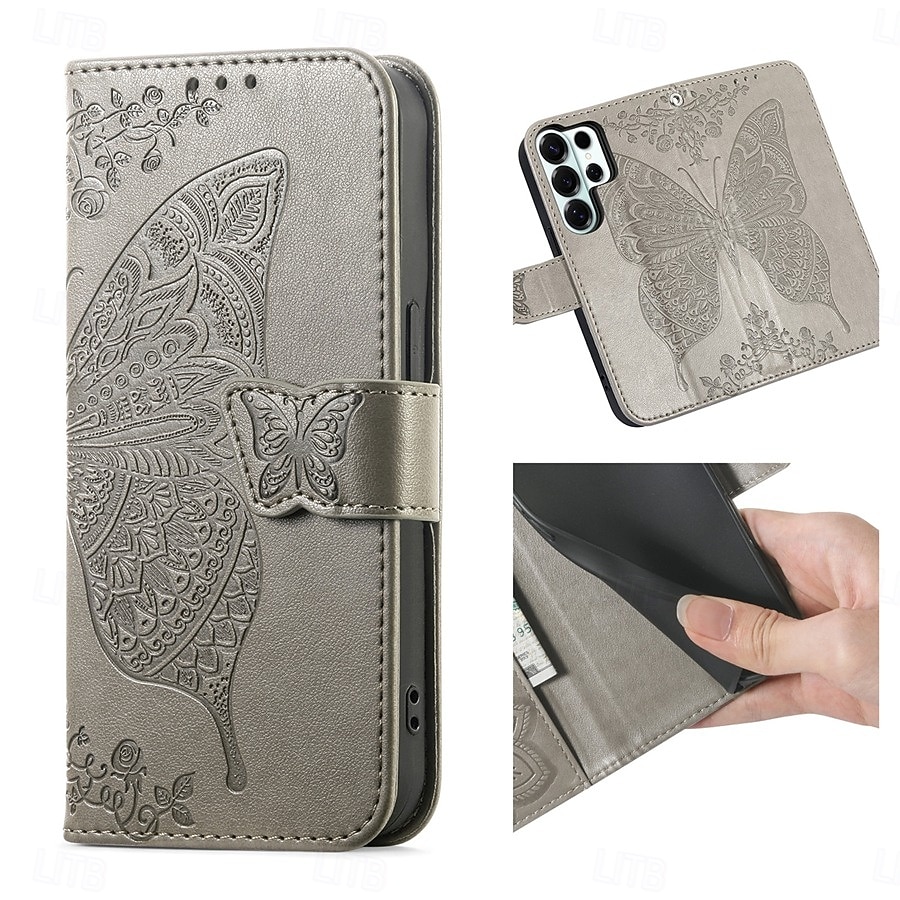 Phone Case For Samsung Galaxy S26 S26 Plus S26 Ultra Wallet Case Flip Cover with Wrist Strap Kickstand Butterfly Retro TPU PU Leather 2026 - $14.99 –P3