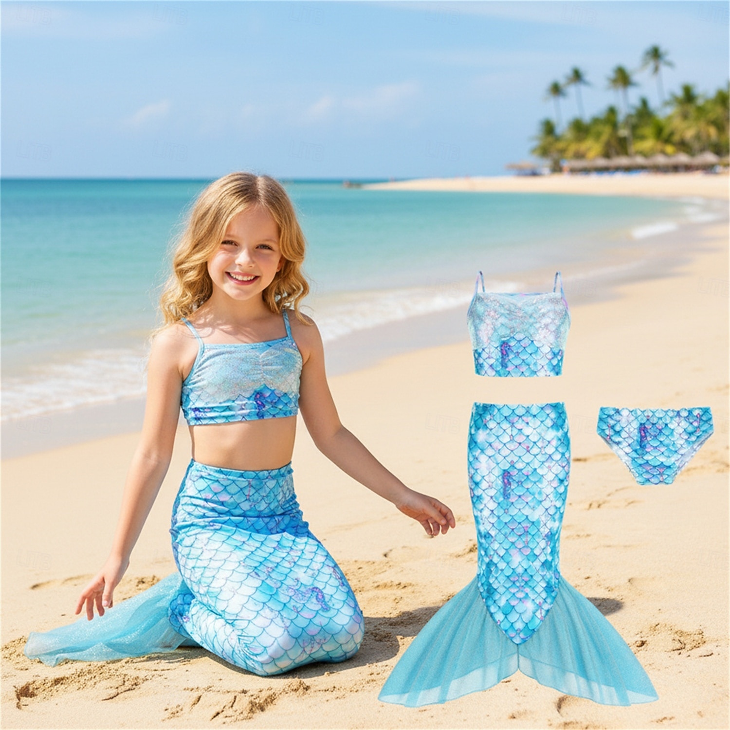 Sirena Principessa Vestito Costumi da bagno Film Cosplay for Ragazze Bambini Mascherata Feste Ferie Festival del 2026 a $24.99 –P1