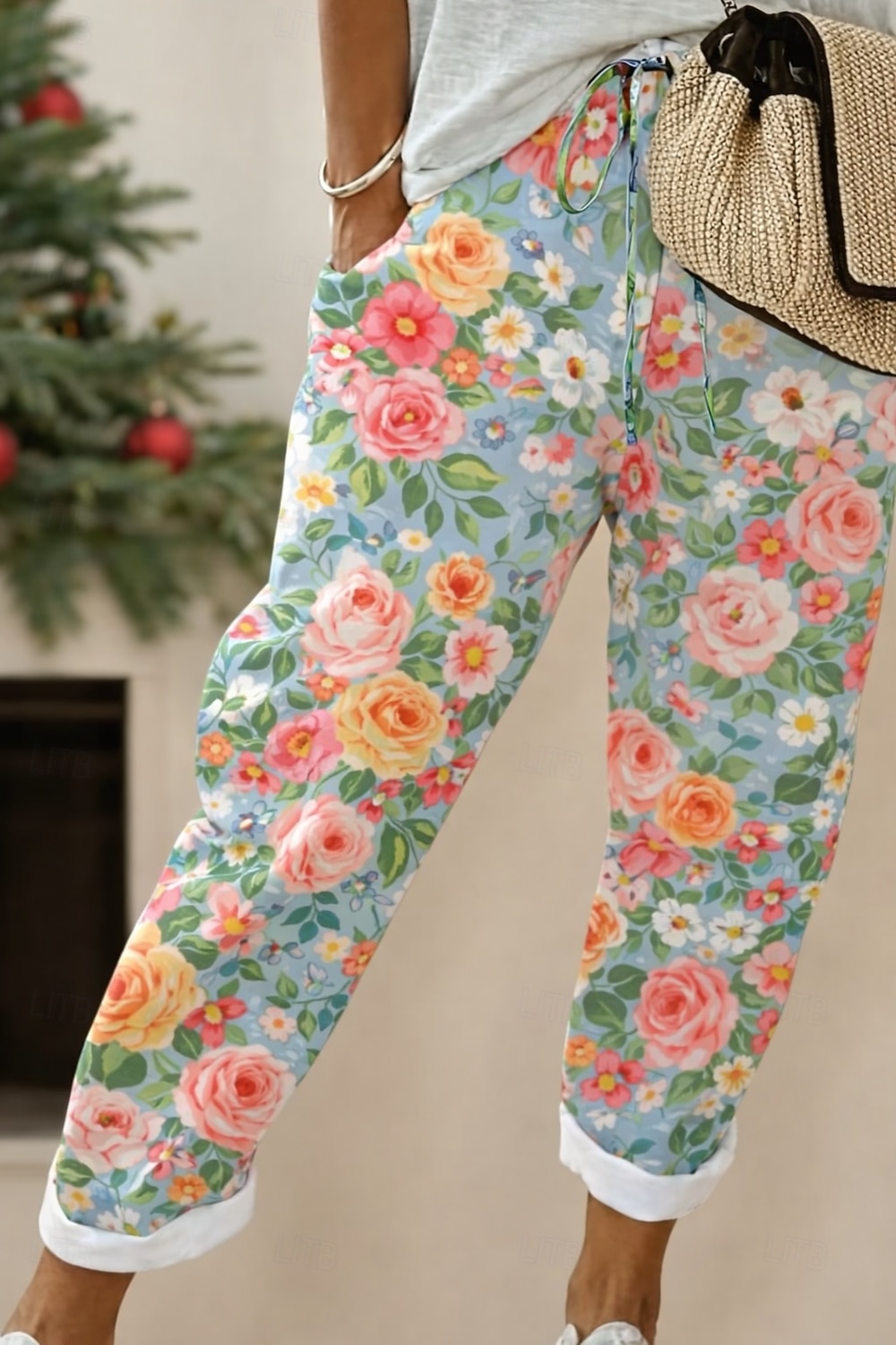 Γυναικεία Πλατύ παντελόνι ανάπαυσης Ίσια Διακοπές Καθημερινό Πλήρες μήκος Φυσικό Φλοράλ Γραφική Τσέπη Εκτύπωση Στάμπα Άνετα Άνεση Άνετο Μικροελαστικό Διακοπές Δρόμος Αιτιώδης συνάφεια 2026 - $44.99 –P2