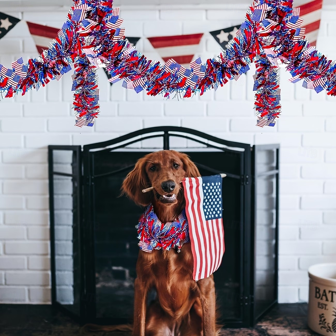 4/6 st patriotisk glittergirlang amerikansk flagga folie fransbanderoll 2m/6,6ft röd vit blå girlang för 4 juli självständighetsdagen minnesdagen arbetsdagen festdekorationer väggbonad heminredning 2026 - $15.99 –P2