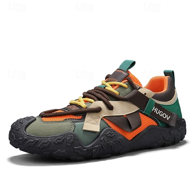 męskie buty sportowe typu adventure trail z wielokolorowymi paskami, oddychające i wytrzymałe, idealne na piesze wędrówki, sporty na świeżym powietrzu i do codziennego użytku 2026 - $42.99 –P2