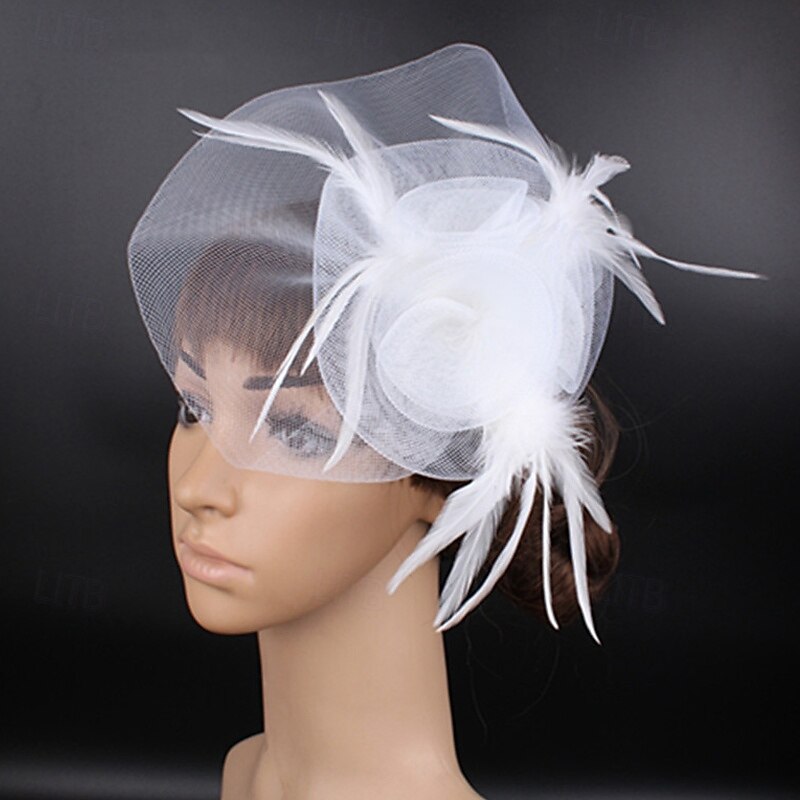 Fascinators Polyester Wedding Birthday Vintage Cute Retro With Feather Headpiece Headwear 2026 - $22.99 –P8
