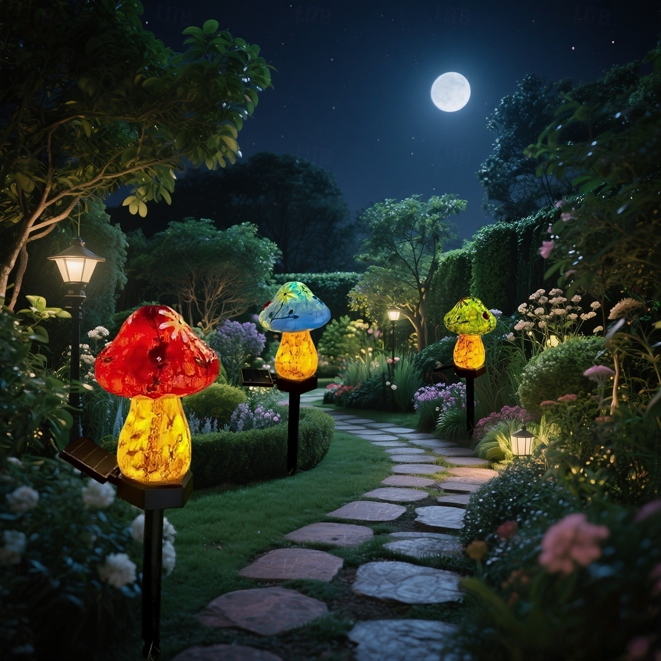 Lampy ogrodowe z żywicy zasilane energią słoneczną, wodoodporne, oświetlenie ścieżek zewnętrznych, dekoracja ogrodu w stylu willi (1 szt.) 2026 - $21.99 –P4