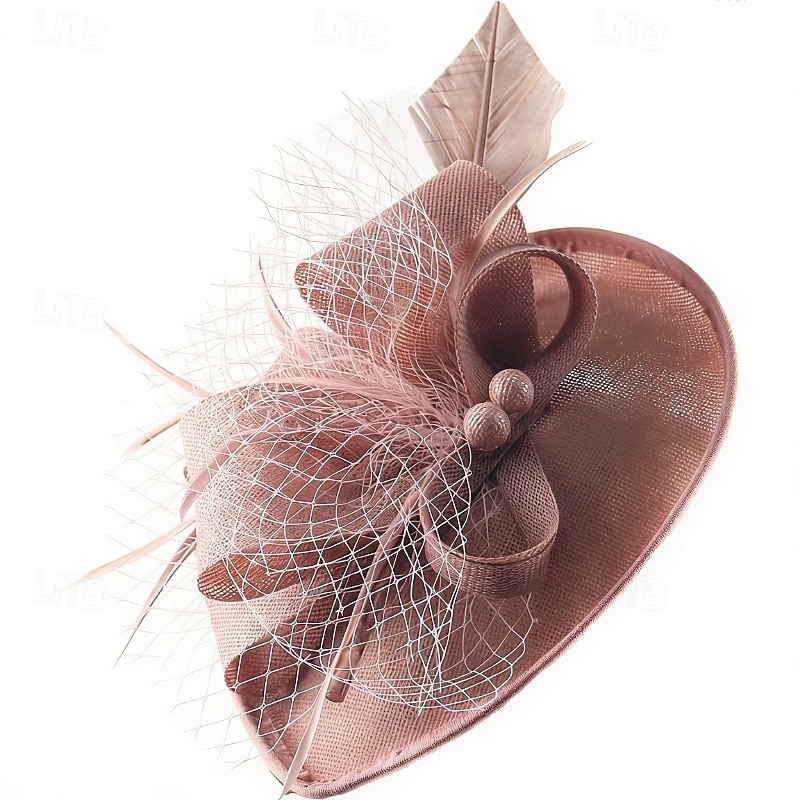 Fascinator Lino Matrimonio Compleanno Vintage Carino Retrò Con Piuma Copricapo Copricapo del 2026 a $17.49 –P3