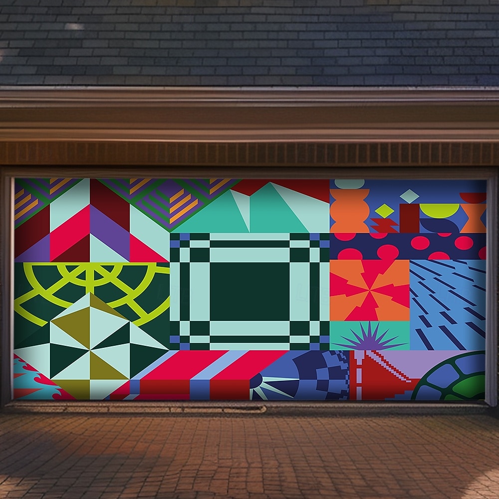 2026 Global Soccer Tournament Abstract Geometric Shapes Colorful Mosaic Patchwork Garage Door Banner Mural Outdoor House Yard Decor Modern Art Sports Fan Celebration Backdrop Large Sign 2026 - $49.99 –P1