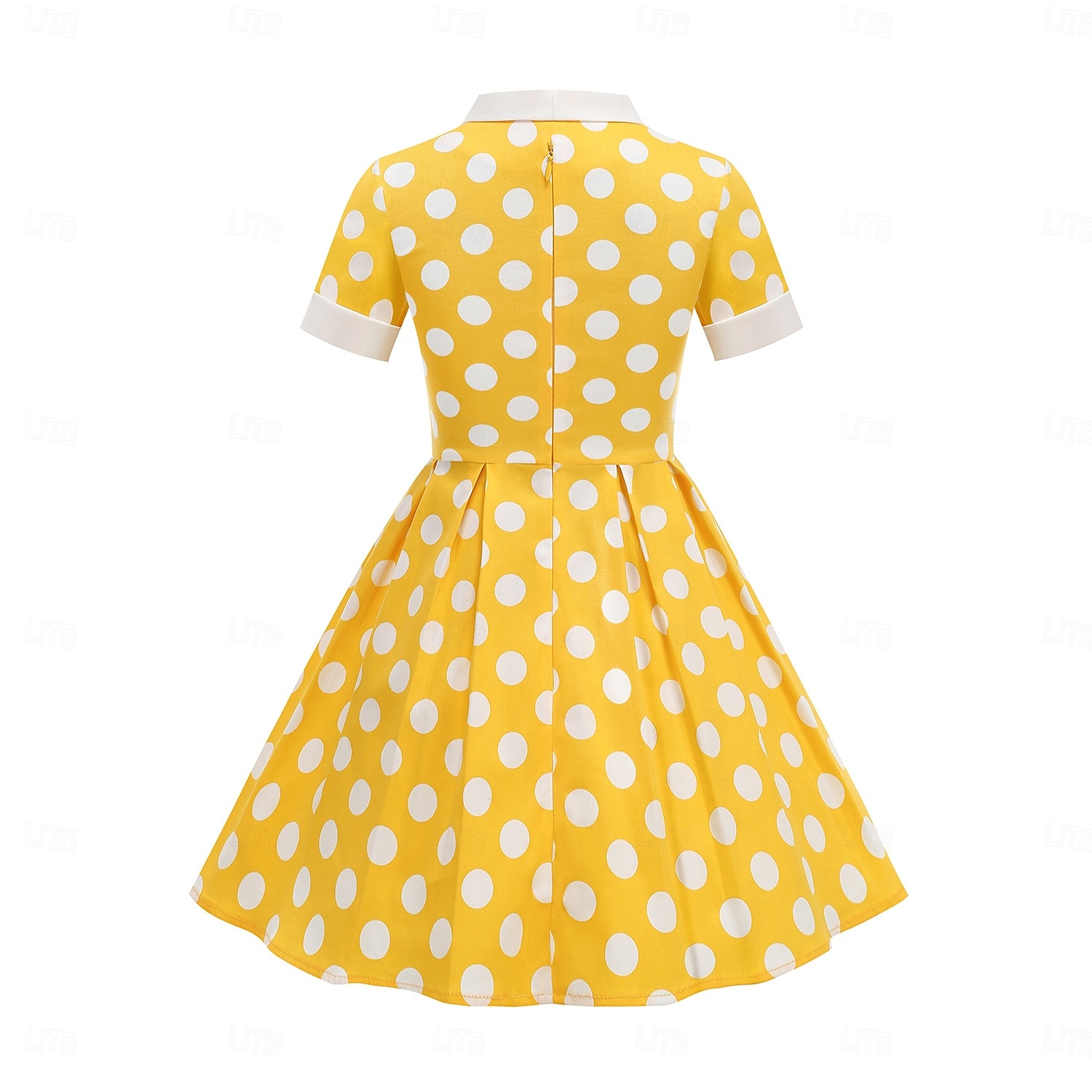 1950er Rockabilly Vintage-Kleid Kleid Swing-Kleid Kurze Ärmel Tupfen A-Linie Kostüm Mädchen Karneval Maskerade Alltagskleidung Junggesellinnenabschiedsparty Kinder Kleid Frühling & Sommer 2026 - $40.99 –P3