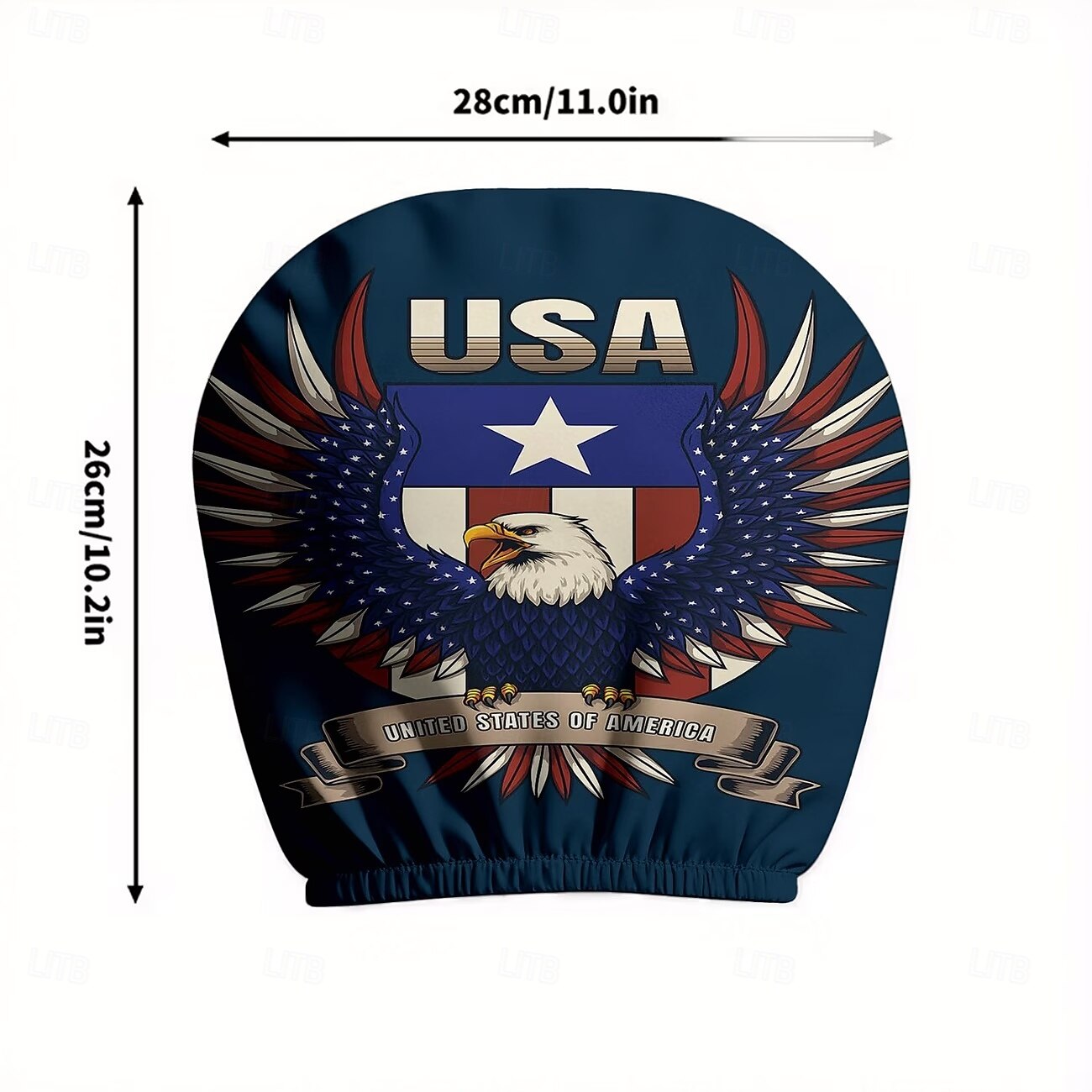 2 fundas para reposacabezas de coche con diseño de bandera estadounidense, con estampado de estrellas y rayas rojas, blancas y azules, ajuste universal, fácil de limpiar, suave y cómoda, ideal para 2026 - $9.49 –P17
