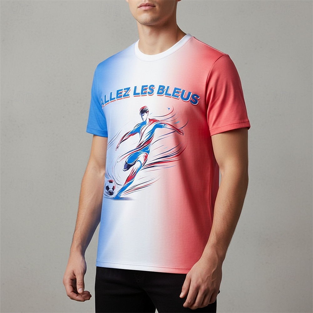 Partido Mundial de Fútbol 2026 Accesorios Ropa deportiva Camiseta gráfica Fútbol Americano Aficionado al fútbol francés Patriótico Camiseta Escote Redondo para Unisexo Adulto Impresión 3D  para 2026 - $18.99 –P1