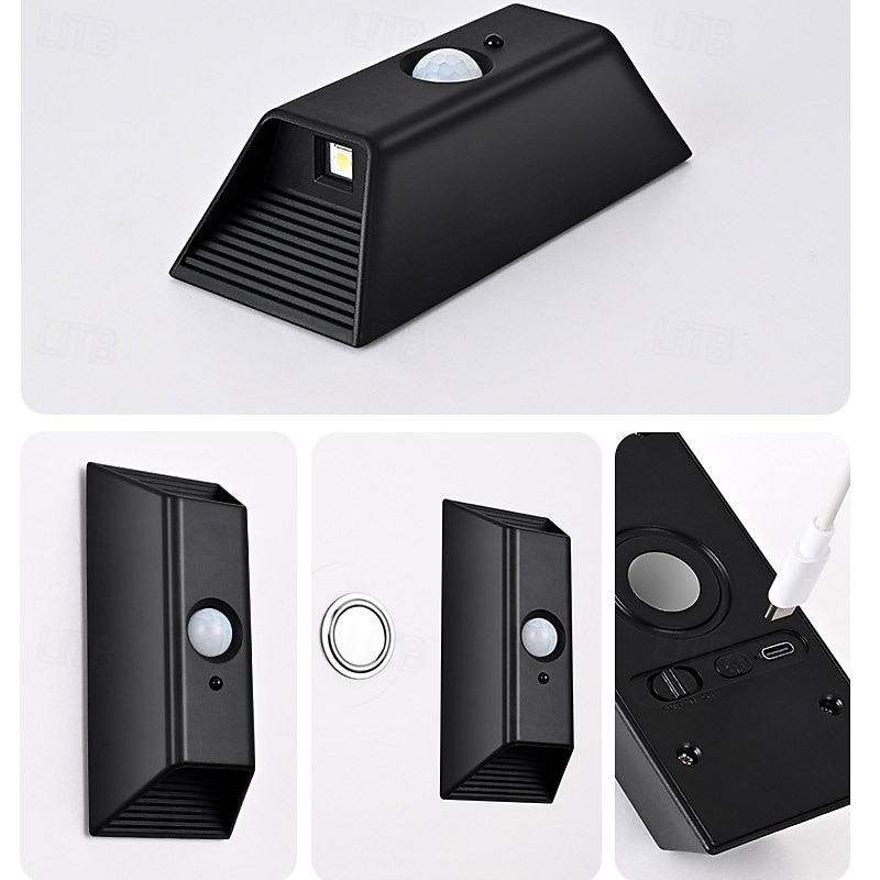 1/2 stuks USB oplaadbare slimme bewegingssensor nachtlamp met afstandsbediening, LED wandlamp voor gang, hal, doorgang, achtergrondverlichting met bewegingssensor, slaapkamerverlichting, 2026 - $28.99 –P10