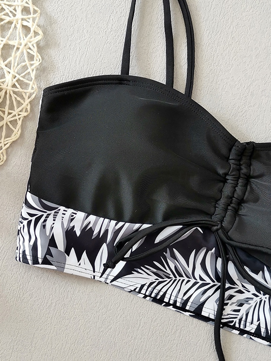 Mulheres Roupa de Banho Tankini Cavado roupa de banho Patchwork Férias Roupa de Praia Gráfico Decote Redondo Sem Manga Fatos de banho de 2026 por $22.99 –P6