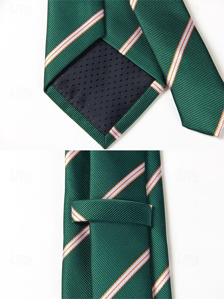 2026年 メンズポリエステルストライプネクタイ、クラシックフォーマルビジネス＆ウェディングパーティーアクセサリー、複数の色、男性のためのエレガントなプロフェッショナルスタイル  コレクション – $11.99 –P10