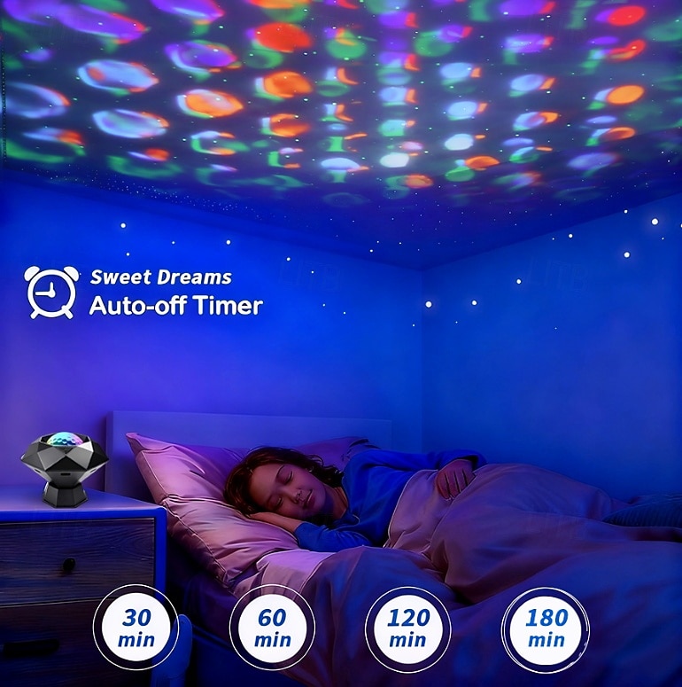New Bestseller Trendy Full Sky Laser Starlight Lamp Bedroom Dorm Bedhead Projector Lamp Romantic Dreamy Water Ripple Diamond Projection Light USB Decor Atmosphere LED Night Light 2026 - $28.99 –P4