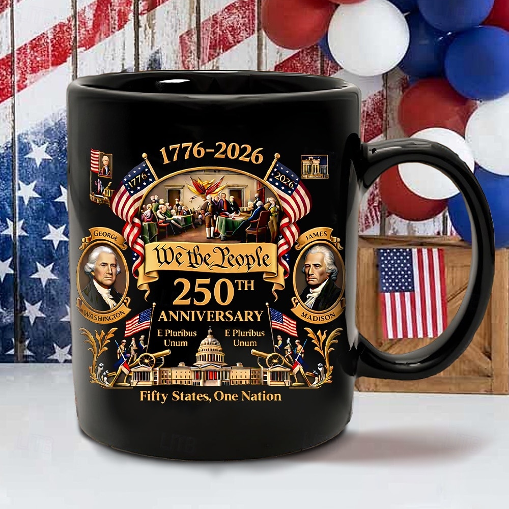 Kubek z okazji 250. rocznicy Stanów Zjednoczonych, prezent patriotyczny, ceramiczny kubek do kawy z okazji półpięćsetnej rocznicy, 1776–2026, Ameryka 250, prezent na Dzień Niepodległości dla mężczyzn 2026 - $16.99 –P5