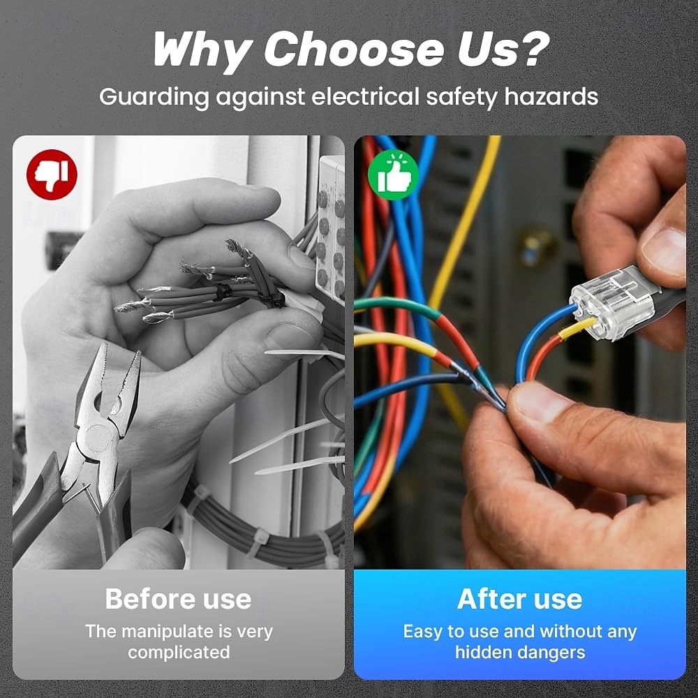 2026年 ダブルワイヤプラグインコネクタ、LEDライトストリップ低電圧コネクタ2ピン、ロックバックル付き - クイック接続、ワイヤの被覆を剥がしたり切断したりする必要はありません、50個入り  コレクション – $16.49 –P3