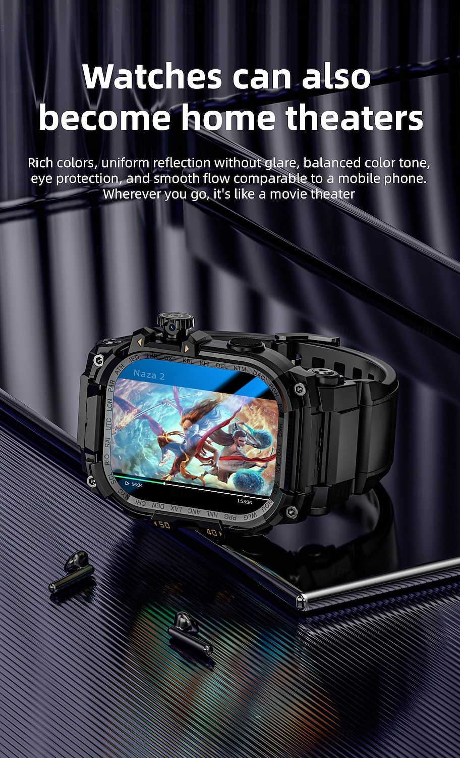 Relógio inteligente Lokmat Appllp 7 Max de 2,06 polegadas com 4G LTE, pedômetro, lembrete de chamadas, monitor de sono, compatível com Android e iOS, unissex, GPS, chamadas em modo mãos-livres, controle de mídia, IPX-4, 60 mm. de 2026 por $187.99 –P16