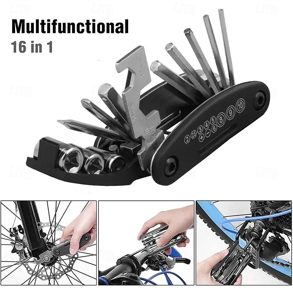 16 in 1 Portable Bicycle Repair Tools Kit Hex Wrench Nut Tire Screwdriver Motorcycle Bicycle Repair Tools 2026 - $9.99 –P1