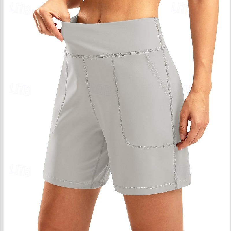 Per donna Bermuda Chinos Shorts Vacanza Streetwear Casual Corto Vita media Tinta unica Tasca Fascia Elastica Comodo Traspirante Elasticizzato Quotidiano All'aperto Palestra Verde acqua Nero Rosa del 2026 a $20.99 –P3