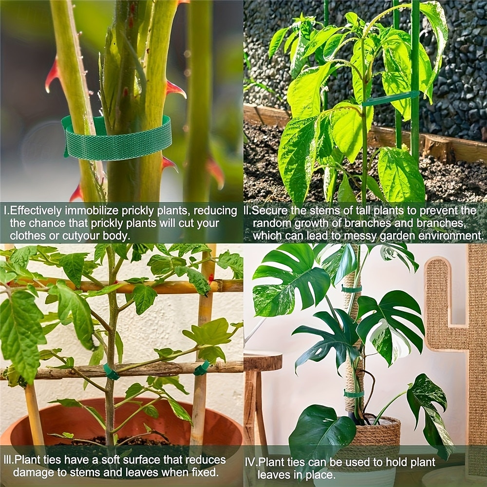 100Pcs Reusable Adjustable Non-Slip Nylon Plant Ties, Green Perfect for Climbing Plants, Support and Garden Maintenance, Safe & Easy-to-Use Gardening Tool 2026 - $20.99 –P5