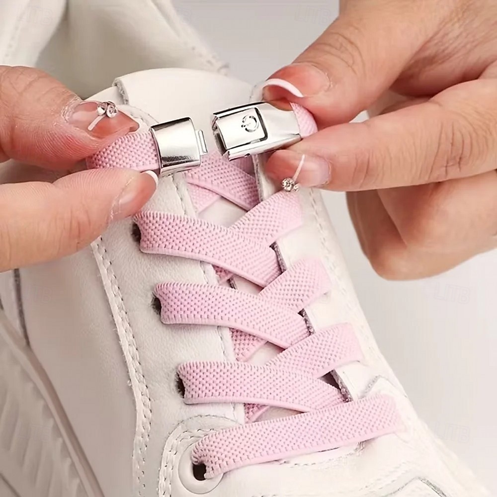 Press Lock Shoelaces Without ties Colorful Lock Elastic Laces Sneakers Kids Adult Flats No Tie Shoe laces for Shoes 8MM Widened Flat No Tie Shoelaces for Shoes Accessories 2026 - $9.99 –P2