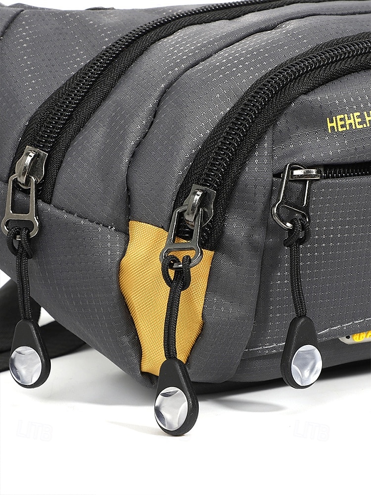 Ανδρική τσάντα μέσης από νάιλον, πολύχρωμη τσάντα μέσης μεγάλης χωρητικότητας με πολλαπλές τσέπες, ρυθμιζόμενη ζώνη, τσάντα χιαστί στήθους για καθημερινή χρήση, πεζοπορία, υπαίθρια αθλήματα και ταξίδια 2026 - $11.99 –P11