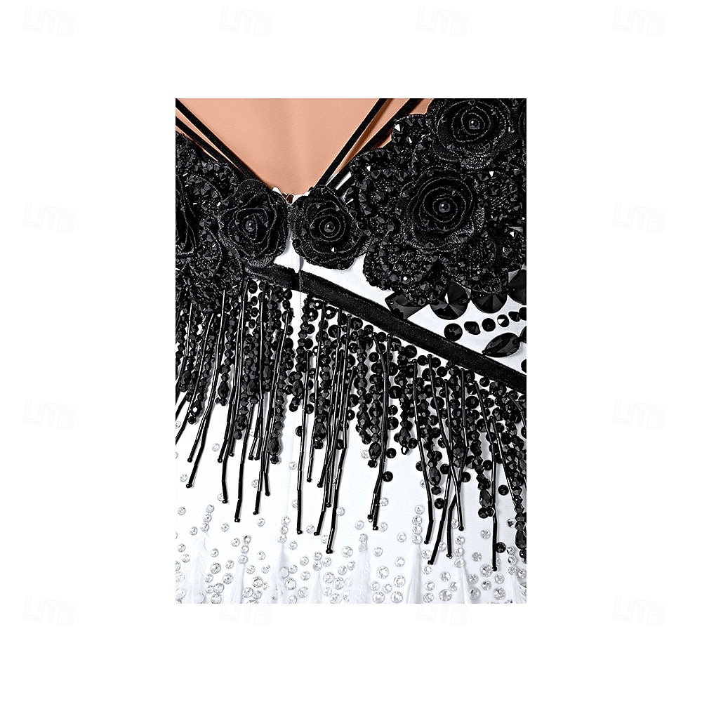 Latin Dance Dress Pleats Splicing Women's Party Training Performance Long Sleeve Spandex Nylon 2026 - $791.49 –P3