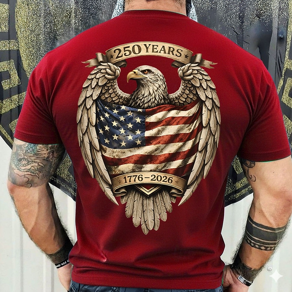 4th of July 2026 250th Memorial Day Men's Patriotic Patriot 3D Print US Flag Crew Neck Short Sleeve T-Shirt Daily Street 2026 - $21.99 –P2