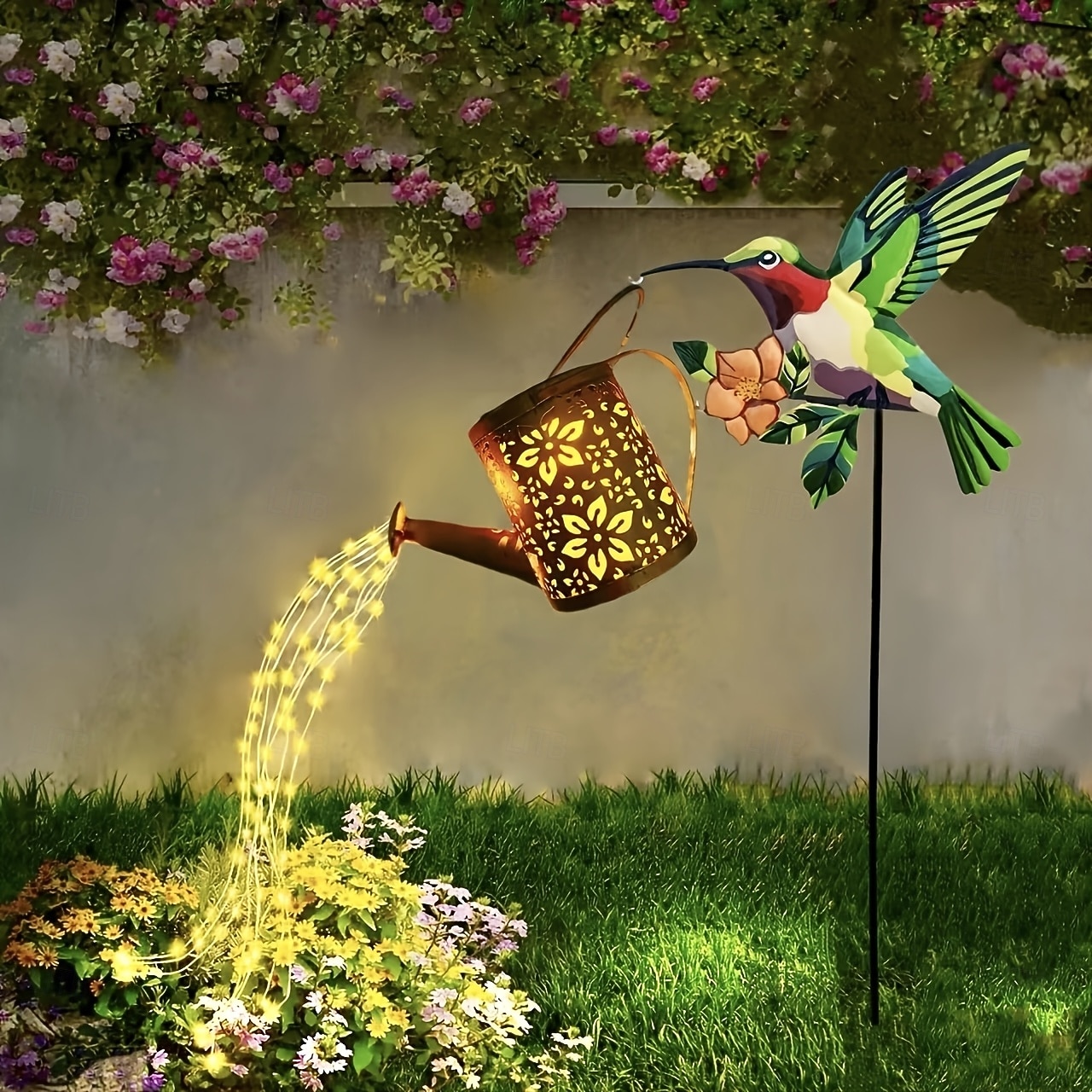 1 τεμάχιο εξωτερικό ηλιακό μεταλλικό ποτιστήρι κολιμπρί - αδιάβροχο ip44 για κήπο, βεράντα, γκαζόν, μονοπάτι, φως τοπίου, διακοσμητικό φως κήπου 2026 - $26.99 –P1