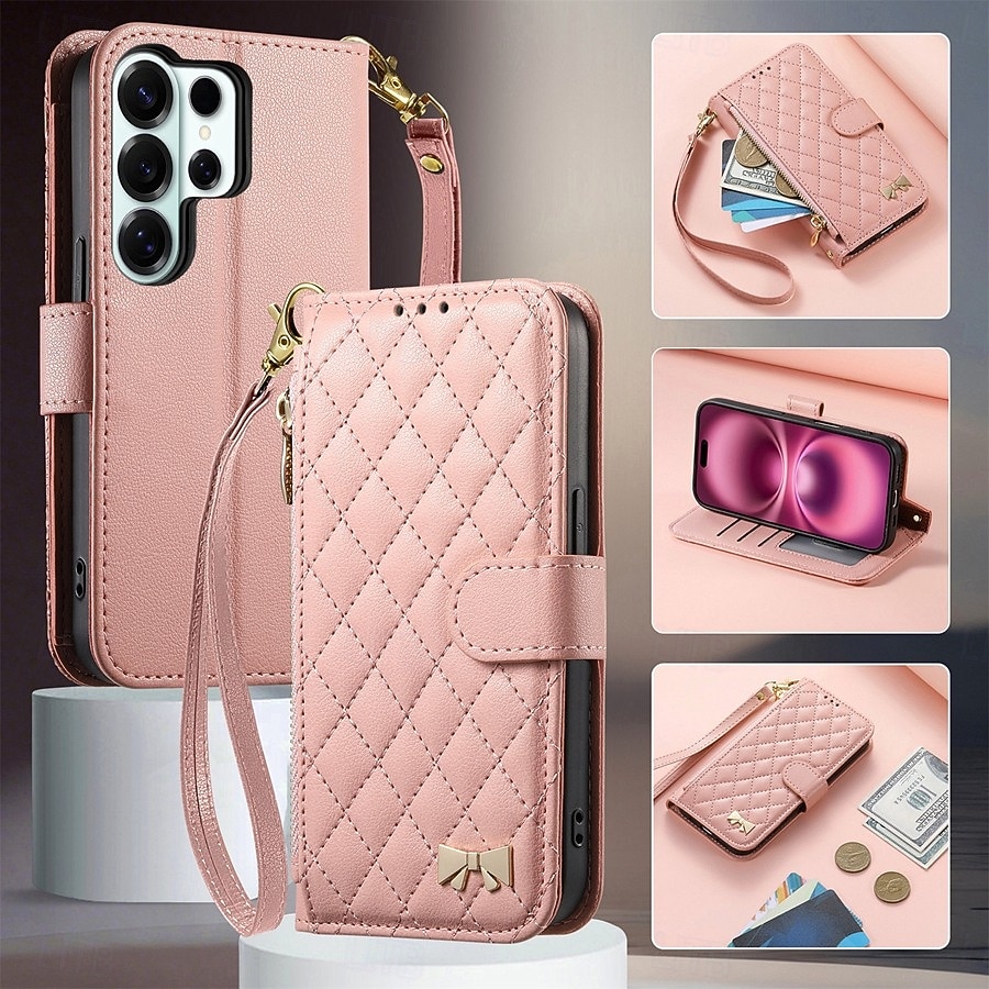 Phone Case For Samsung Galaxy S26 S26 Plus S26 Ultra Wallet Case Flip Cover Zipper with Wrist Strap Kickstand Retro TPU PU Leather 2026 - $19.99 –P24