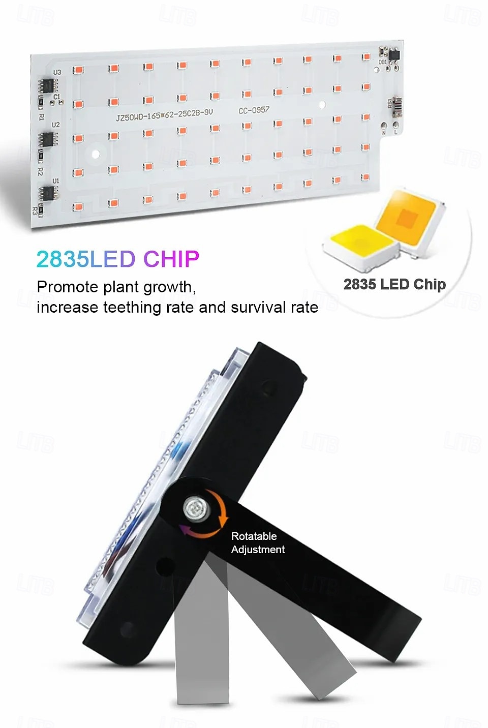 Полноспектральный светодиодный фитолампа для растений, лампа для рассады суккулентов, овощей, теплица. &Садовое дополнительное освещение для растений, 50/100/200/500 Вт, вилка 2026 - $19.49 –P5