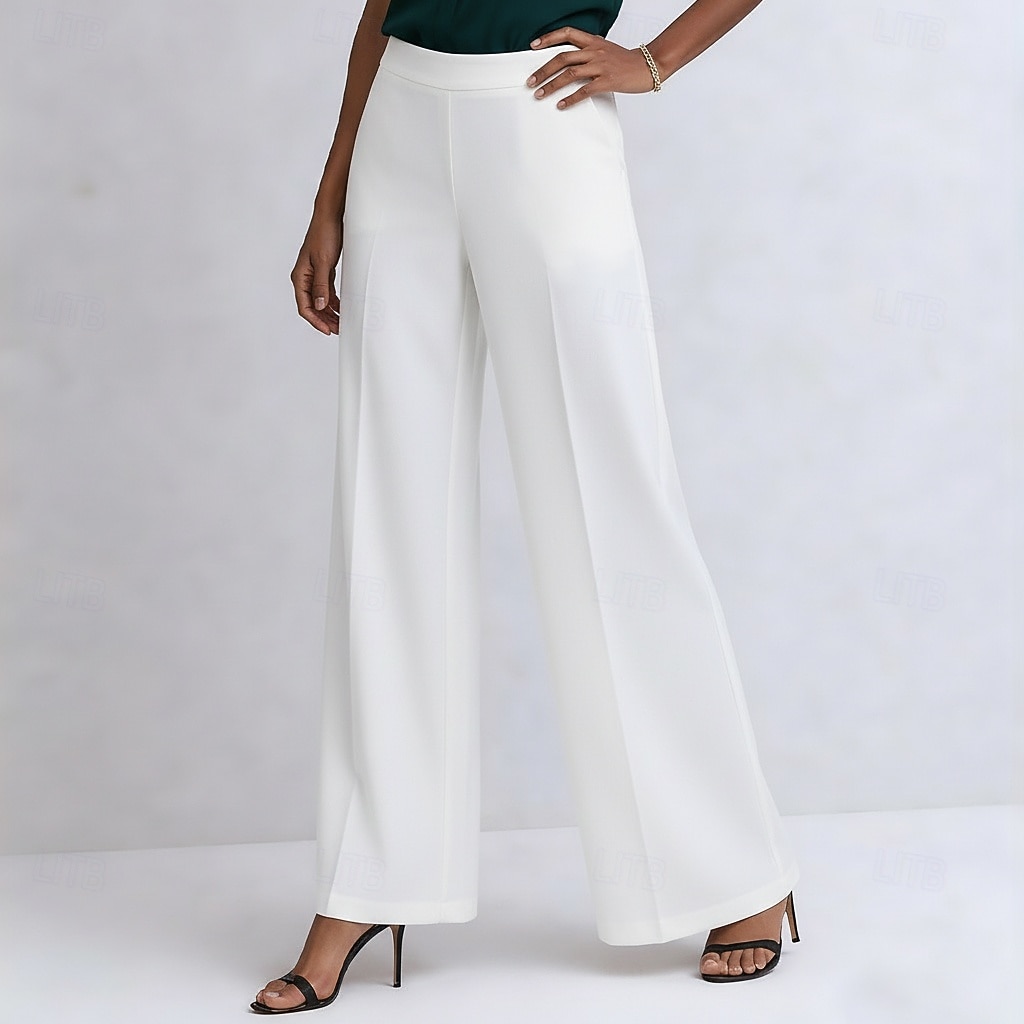 Damen Hose Freizeithose Sommerhose Elegant Mode Alltagstauglich Volle Länge Hohe Taille Einfarbig Einfach Reißverschluss Gerader Schnitt Komfort Leicht Weich Unelastisch Täglich Streetwear Arbeit 2026 - $44.99 –P5