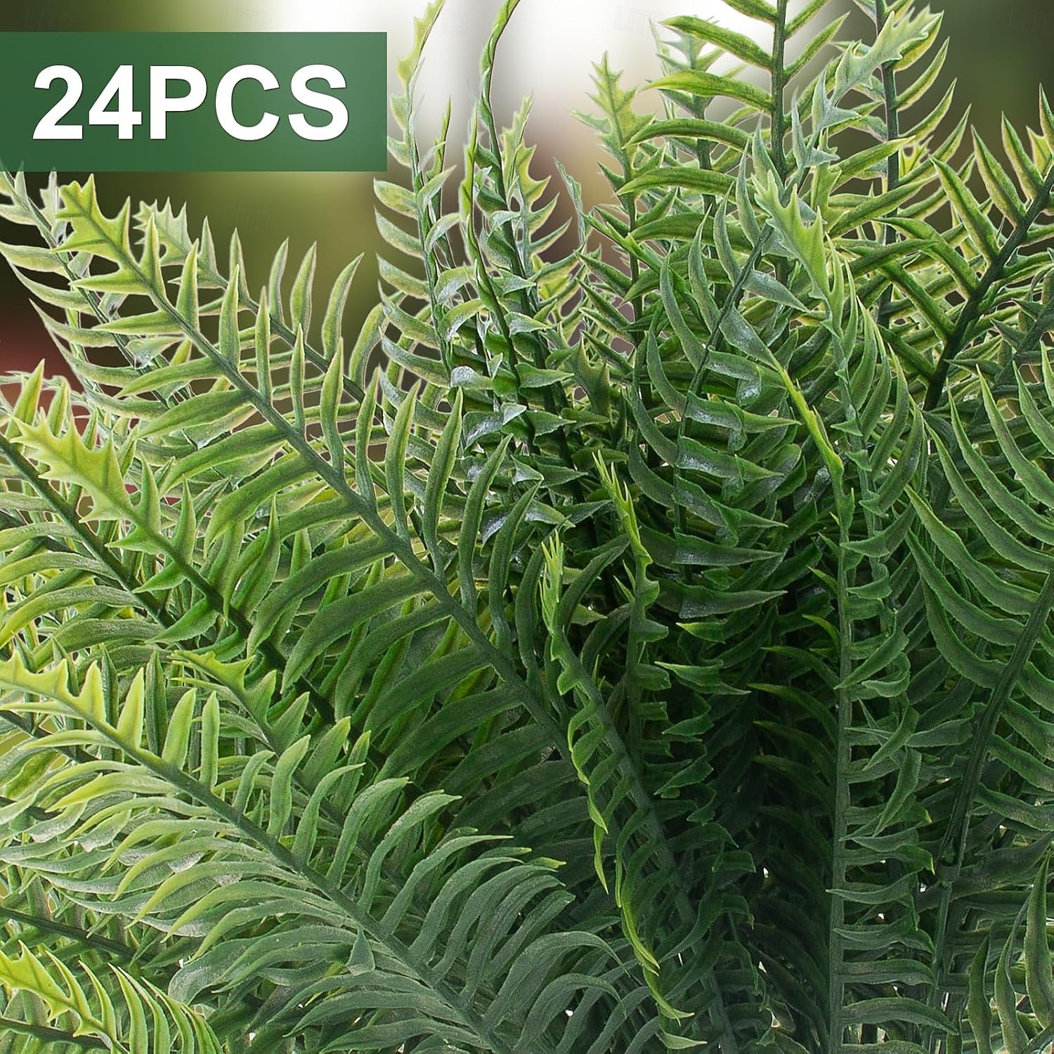 24 szt. sztucznych paproci do użytku na zewnątrz, odporne na promieniowanie UV, sztuczne krzewy paproci do ogrodu wewnętrznego, na werandę &wystrój zieleni na patio 2026 - $31.99 –P4