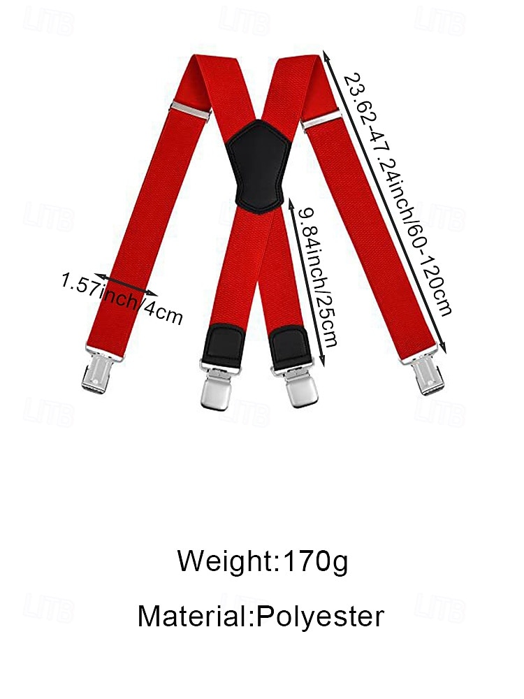 2026年 男性用調節可能なポリエステルサスペンダー - 伸縮性があり、マルチカラーのオプション、丈夫なクリップ、結婚式、パーティー、カジュアルな普段着に最適  コレクション – $11.99 –P5