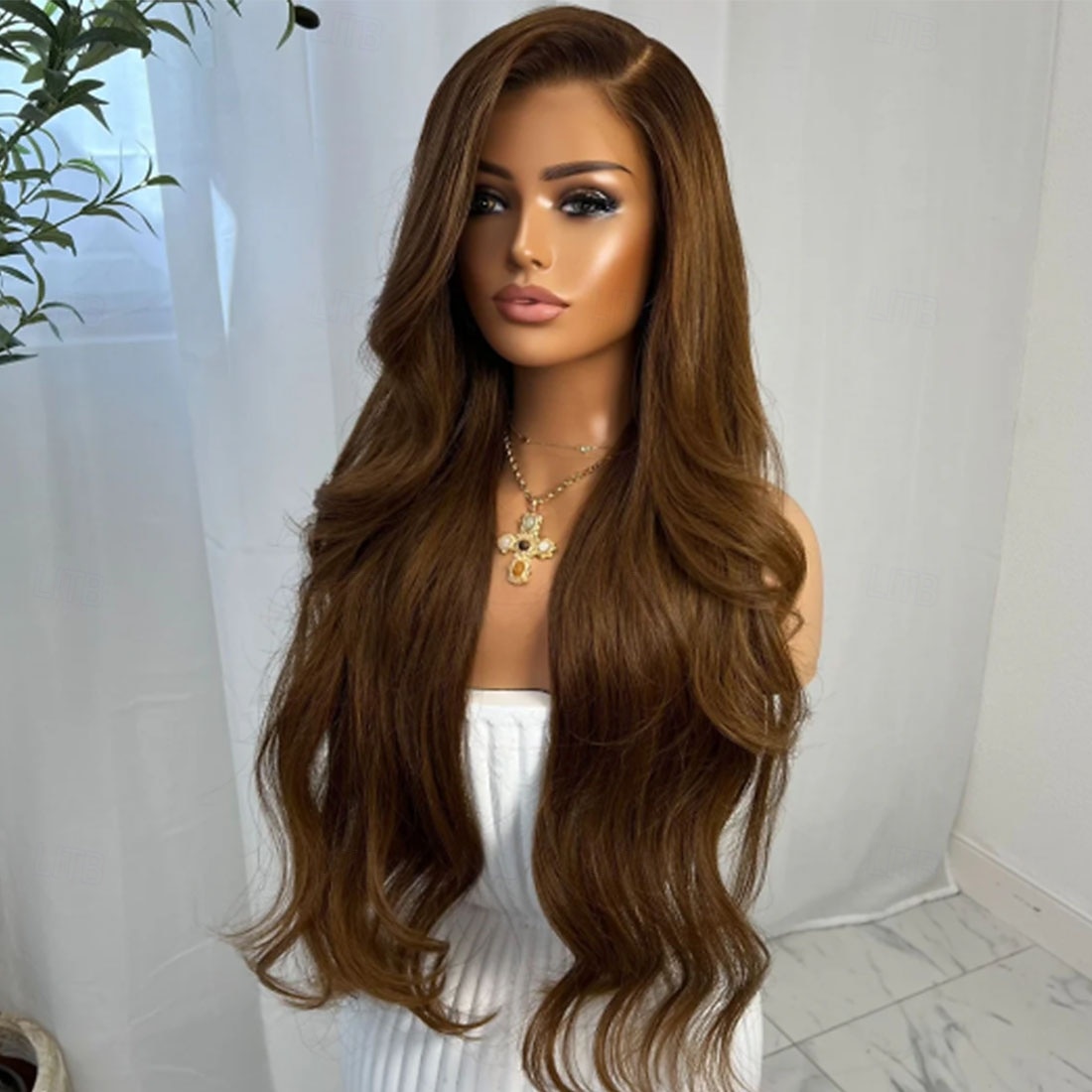 Capelli umani 5x5 Chiusura 13x4 Fronte in Pizzo Parrucca Riga Libera Capelli brasiliani Ondulato Marrone Naturale Parrucca 150% 180% Densità dei capelli con Capelli di Bambino Attaccatura Naturale del 2026 a $303.79 –P3