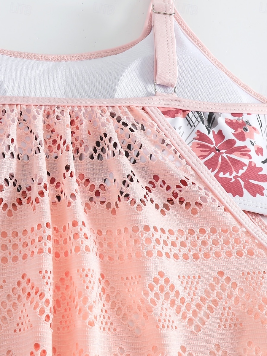 Women's Swimwear Tankini 2 Piece Swimsuit Tummy Control High Waist Cut Out Slim Backless Vacation Beach Wear Floral Scoop Neck Sleeveless Bathing Suits 2026 - $25.99 –P17