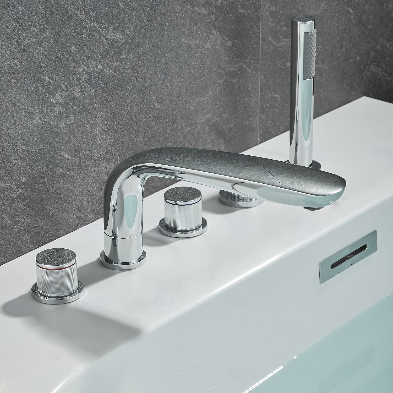 Badekarskran - Moderne Krom Frittstående Messing Ventil Bath Shower Mixer Taps 2026 - $579.89 –P2