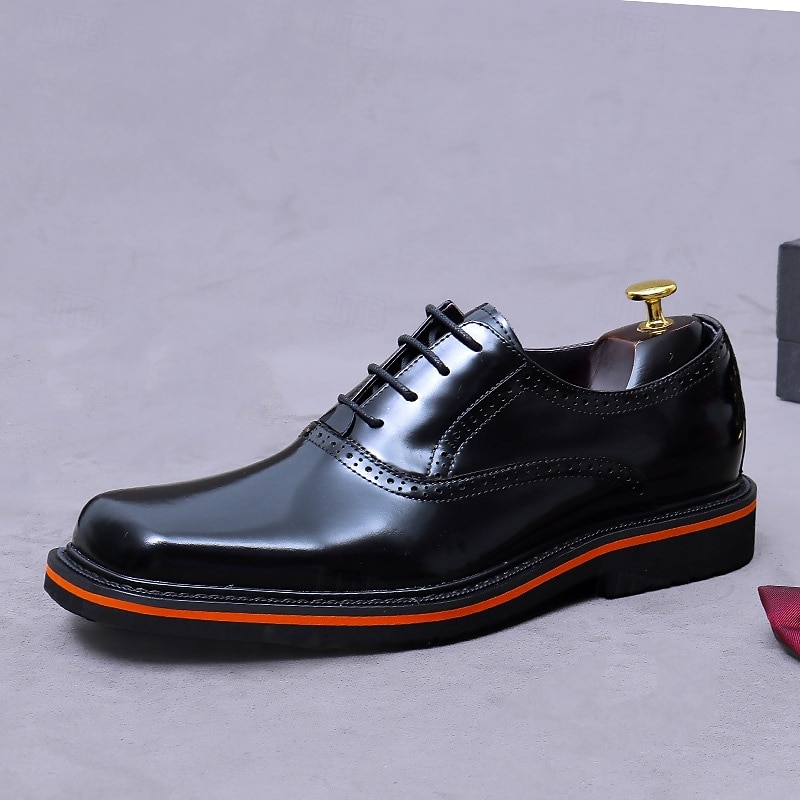 Chaussures habillées Oxford pour homme, en cuir noir et marron, à lacets, bout rapporté, idéales pour les mariages, le bureau, les réunions, les banquets, les cérémonies du marié, l'église et les soirées élégantes. de 2026 ? $109.99 –P5