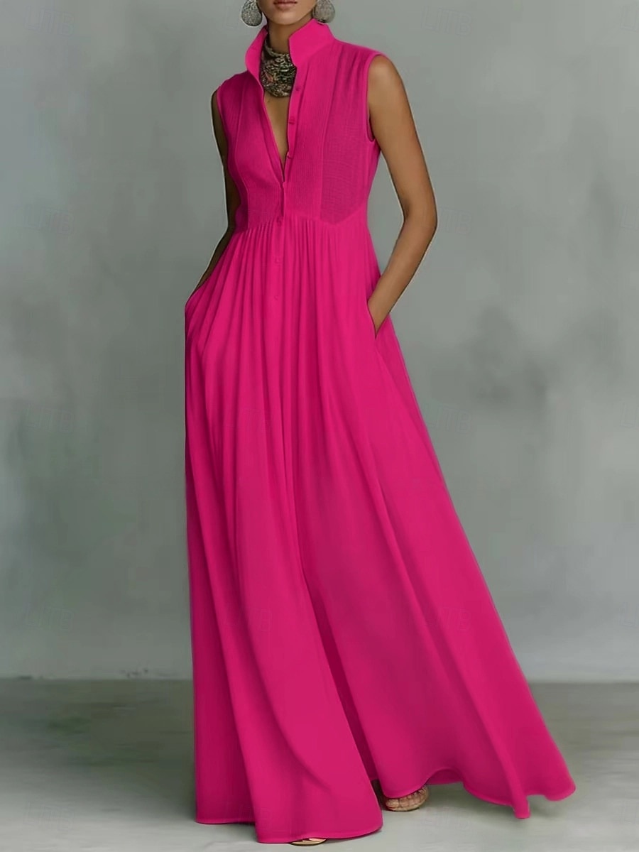 Γυναικεία Μακρύ φόρεμα Κοκτέιλ Φόρεμα Φορέματα σιφόν Κομψό Μοντέρνα Διακοπές Πάρτι Σαββατοκύριακο Χαλαρή Εφαρμογή Σκέτο Αμάνικο Ζιβάγκο Θαλασσί Ανθισμένο Ροζ Ρουμπίνι Πορτοκαλί Καλοκαίρι Άνοιξη 2026 - $41.99 –P5