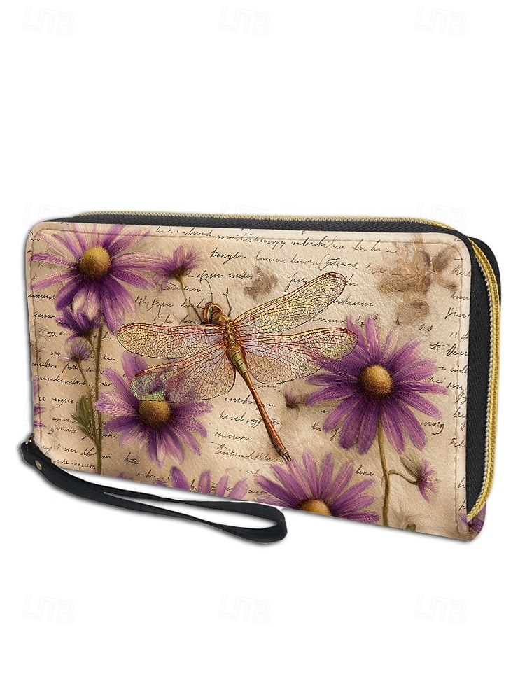 Γυναικείο πορτοφόλι από τεχνητό δέρμα, με πολλαπλά σχέδια λιβελούλας, μεγάλη χωρητικότητα με πολλαπλές θήκες, ιδανικό για καθημερινή χρήση, διακοπές και ταξίδια 2026 - $18.99 –P8
