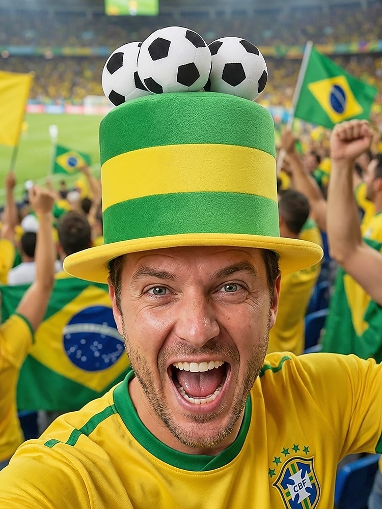 Men's Flag Color Soccer Fan Top Hat Polyester Novelty Football Hat in Multiple Colors for Soccer Matches, Supporter Events, Team Spirit & Game Day Wear 2026 - $18.99 –P1