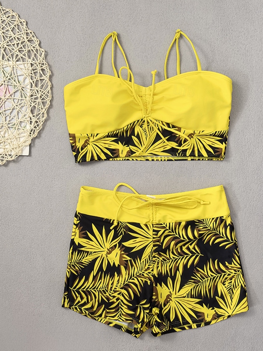 Mulheres Roupa de Banho Tankini Cavado roupa de banho Patchwork Férias Roupa de Praia Gráfico Decote Redondo Sem Manga Fatos de banho de 2026 por $22.99 –P2